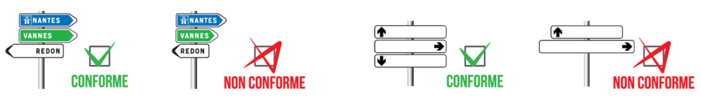 Règle d'homogénéité et de conformité pour la signalisation directionnelle - Groupe Self Signal